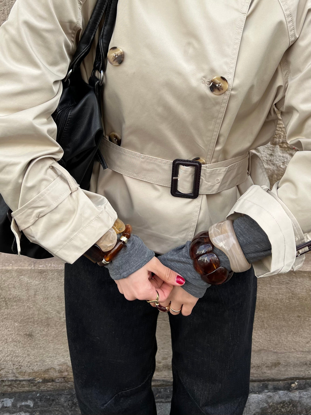 Neo open bracelet - Beige