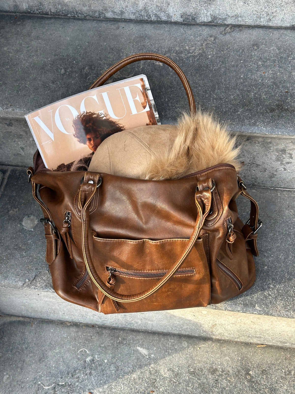 Aria Shearling Hat Beige