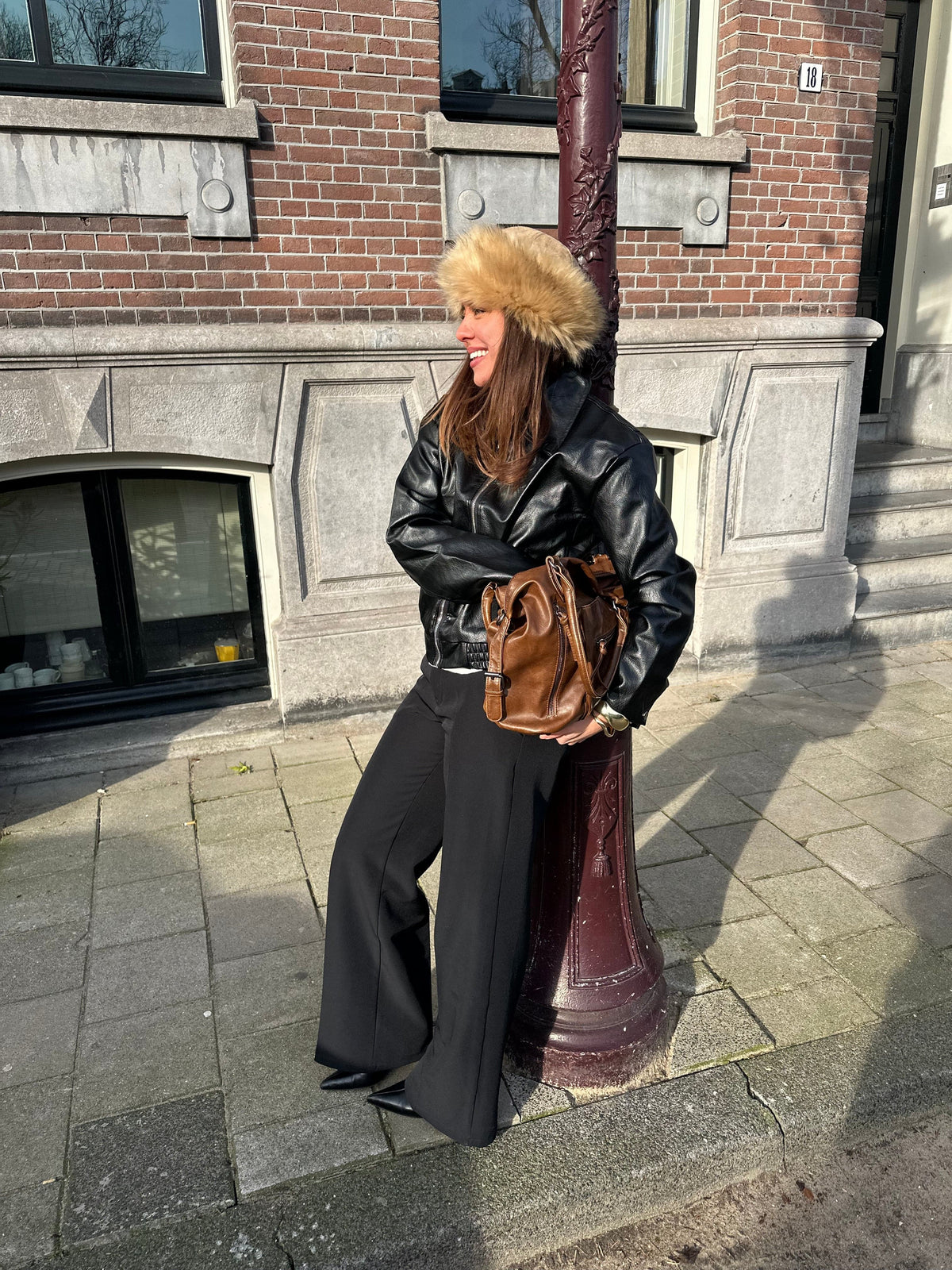 Aria Shearling Hat Beige