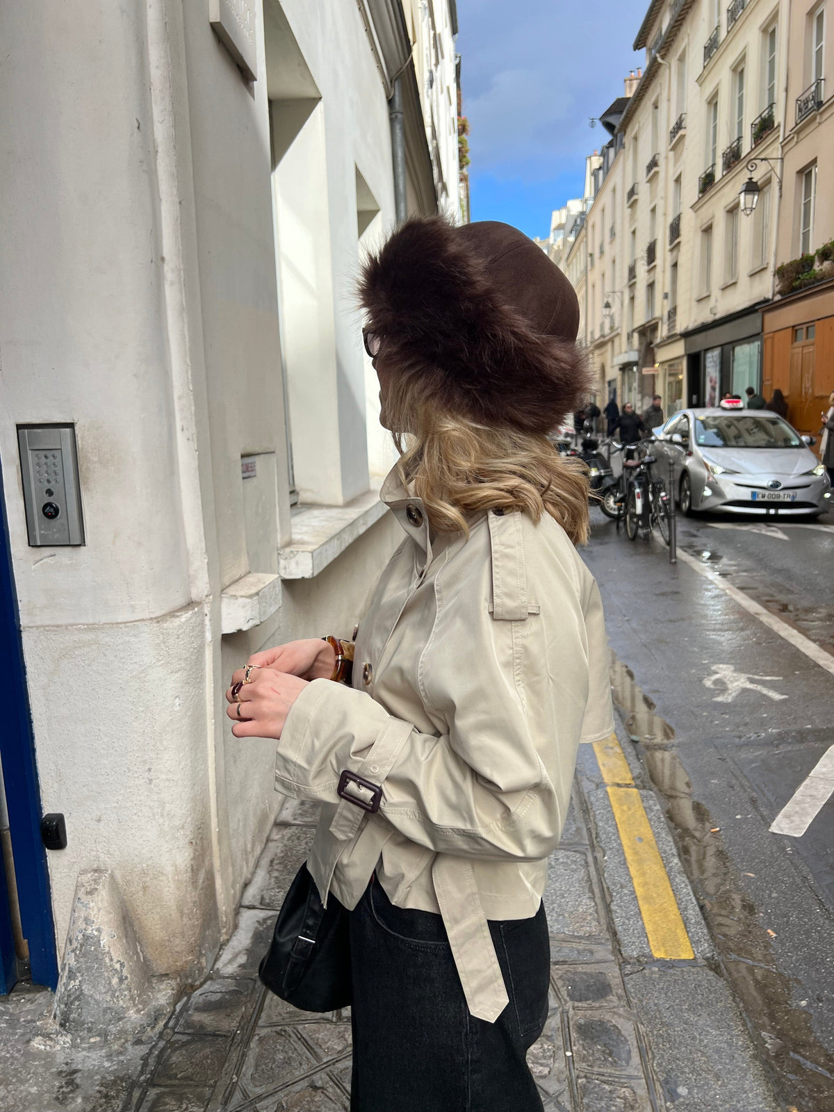 Aria Shearling Hat Brown