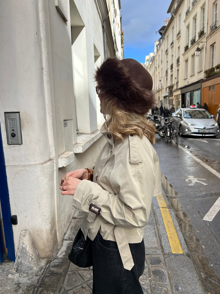 Aria shearling hat - Brown