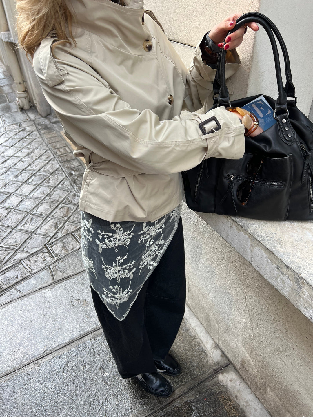 Rue lace scarf - Cream white