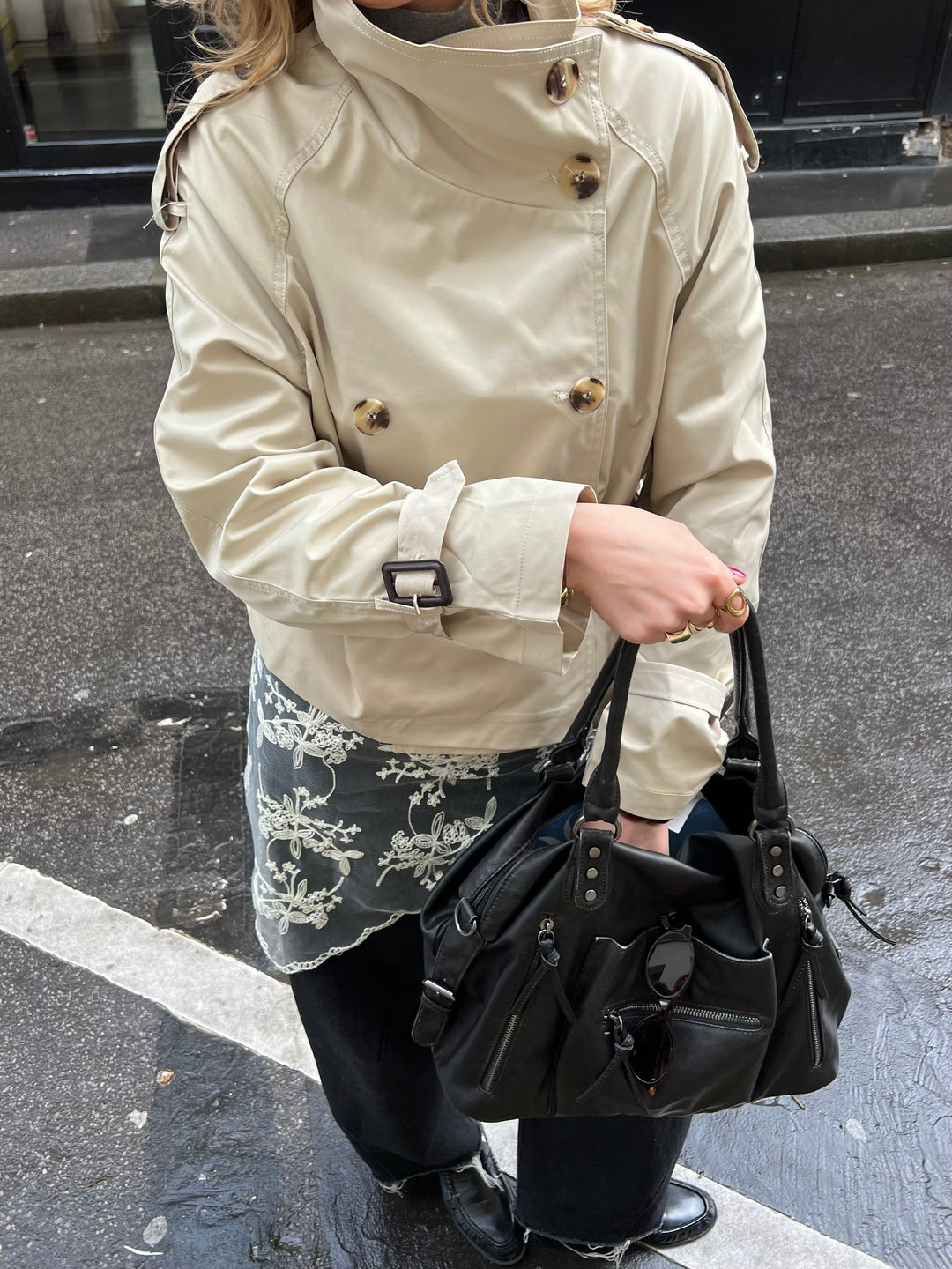 Rue lace scarf - Cream white