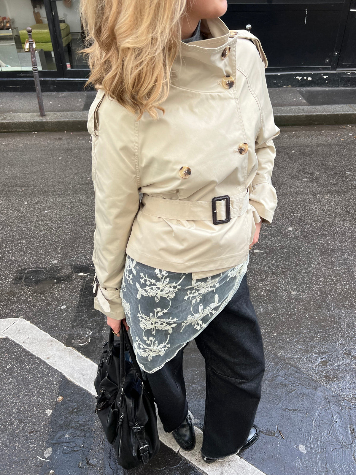 Rue Lace Scarf Cream