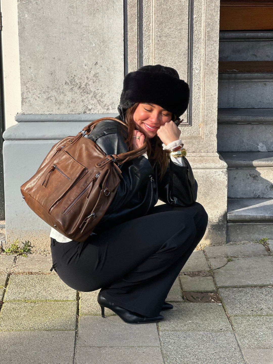 Eira fur hat - Black