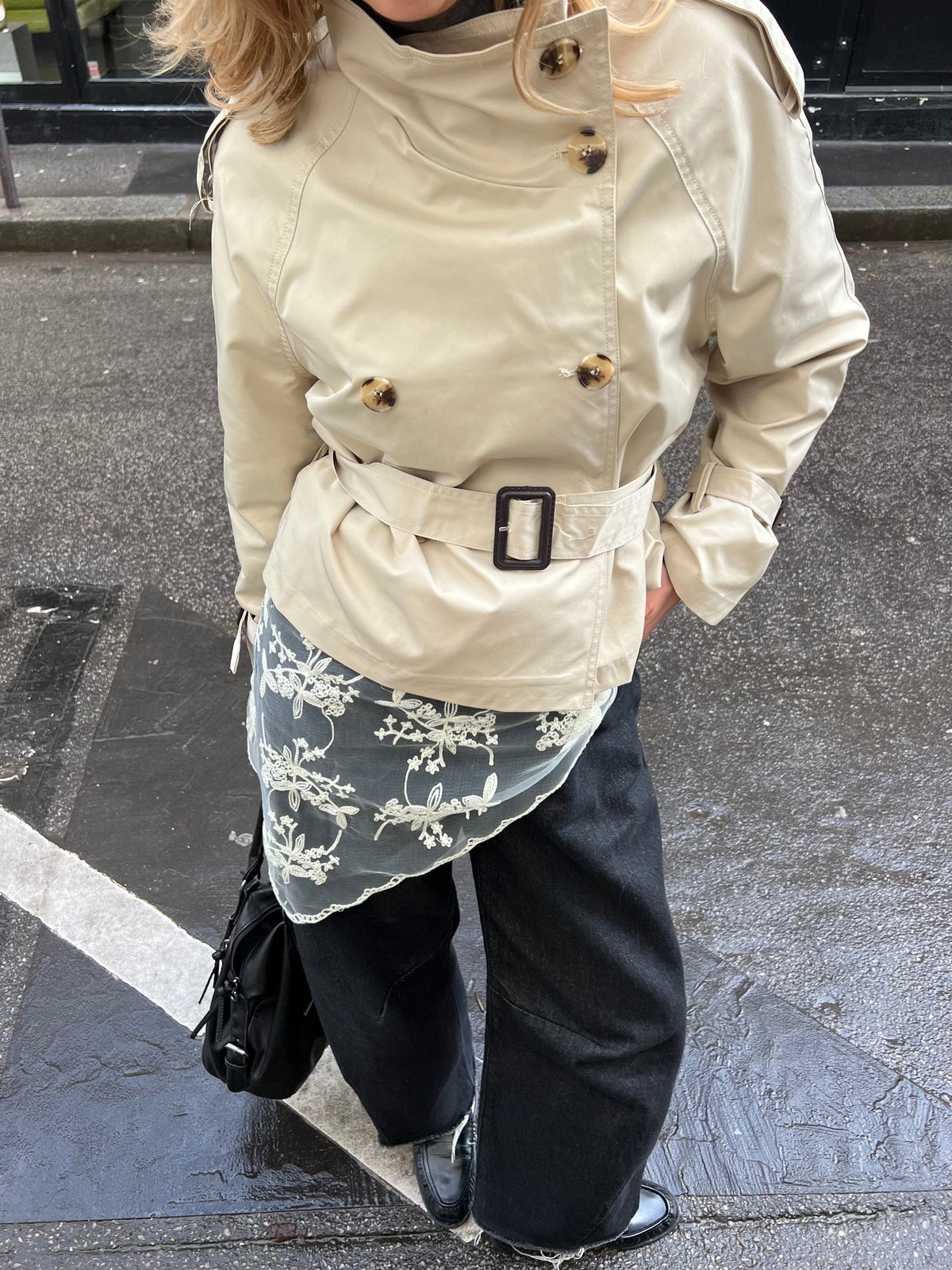 Rue Lace Scarf Cream