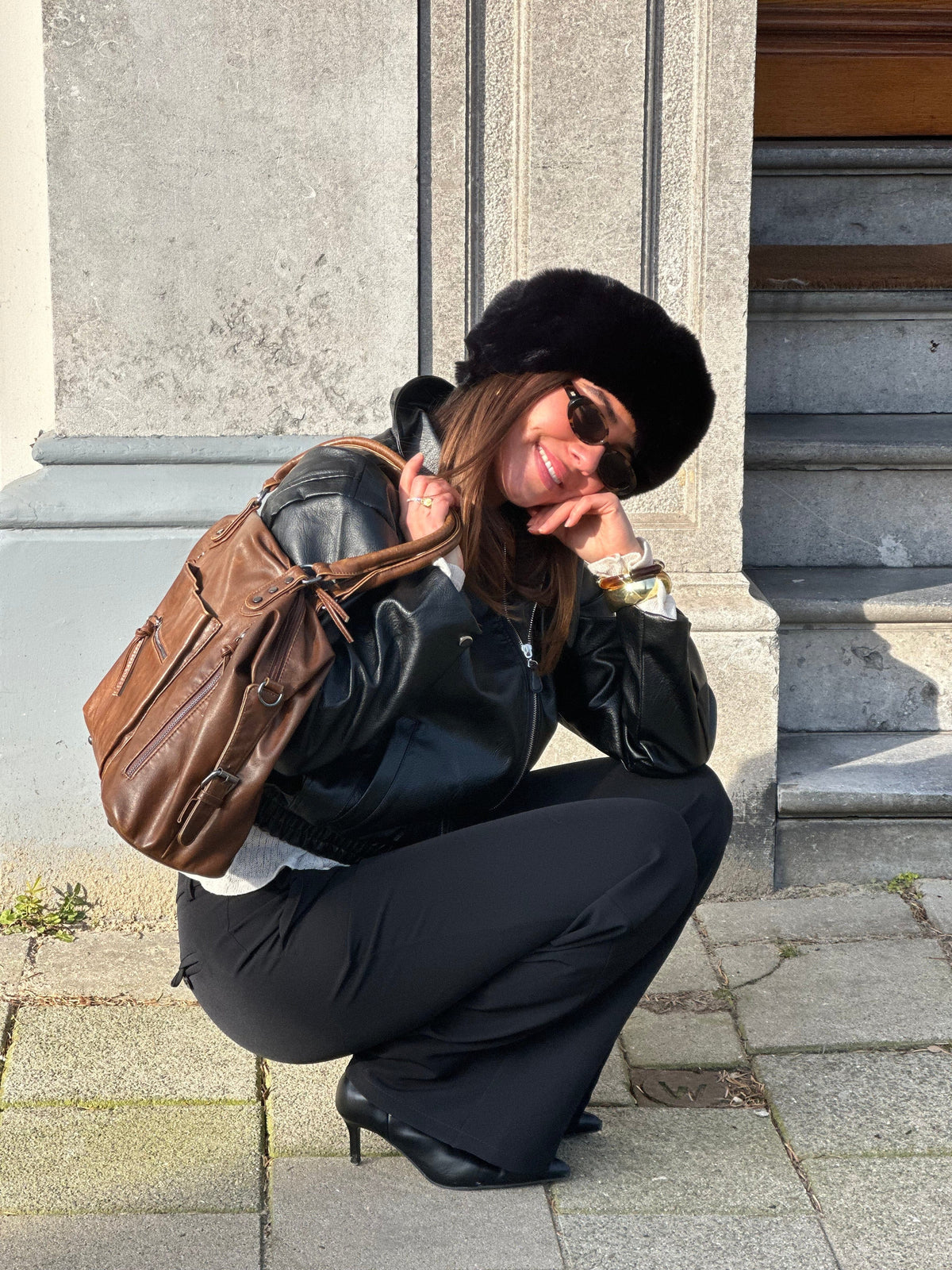 Eira Fur Hat Black