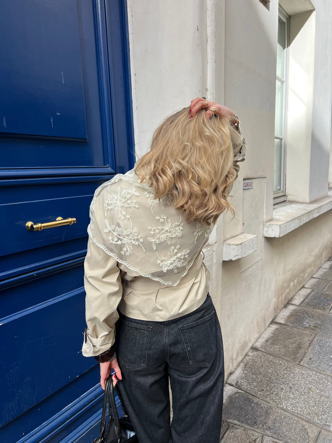 Rue lace scarf - Cream white