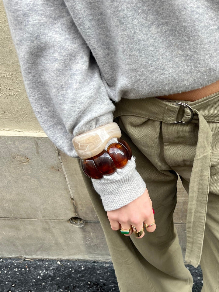 Neo open bracelet - Beige