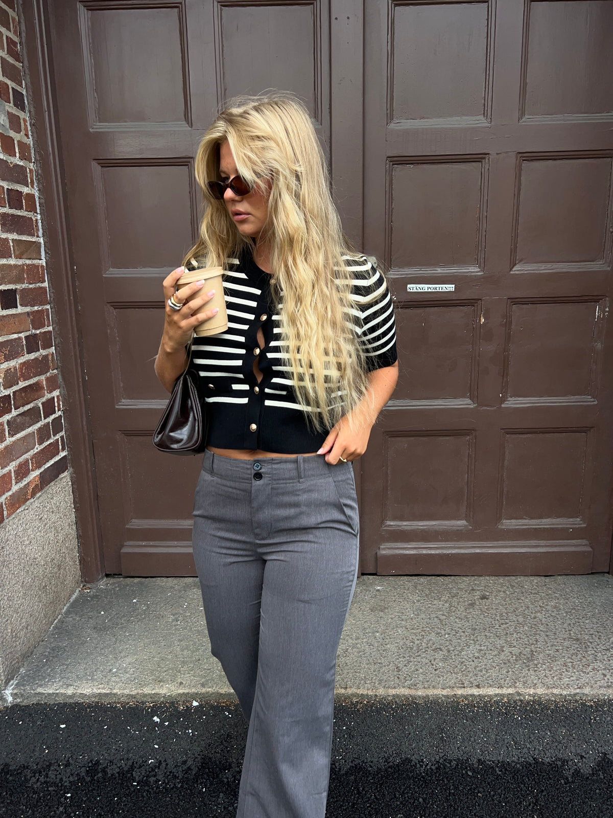 Lucca Striped T-Shirt Black
